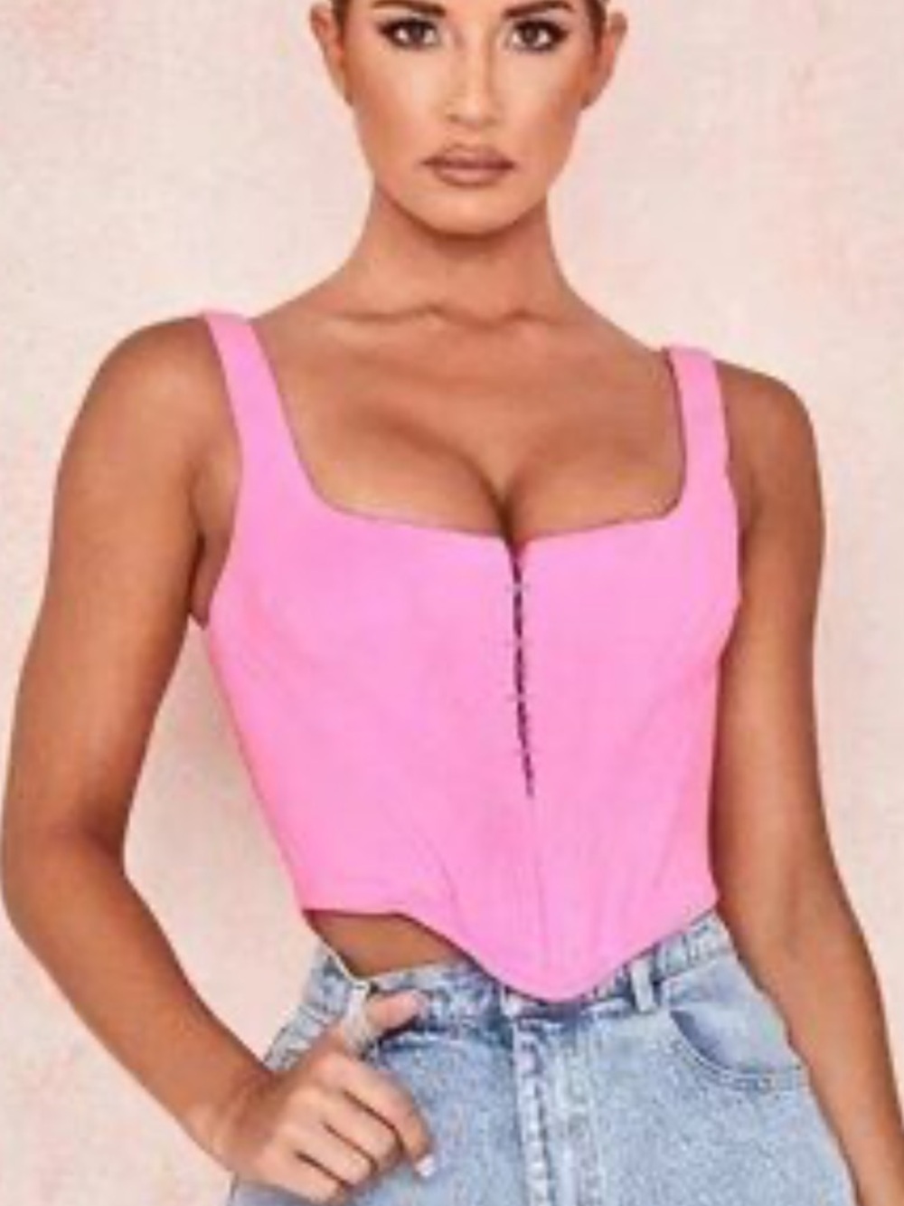 House of CB Pink Corset Crop Top